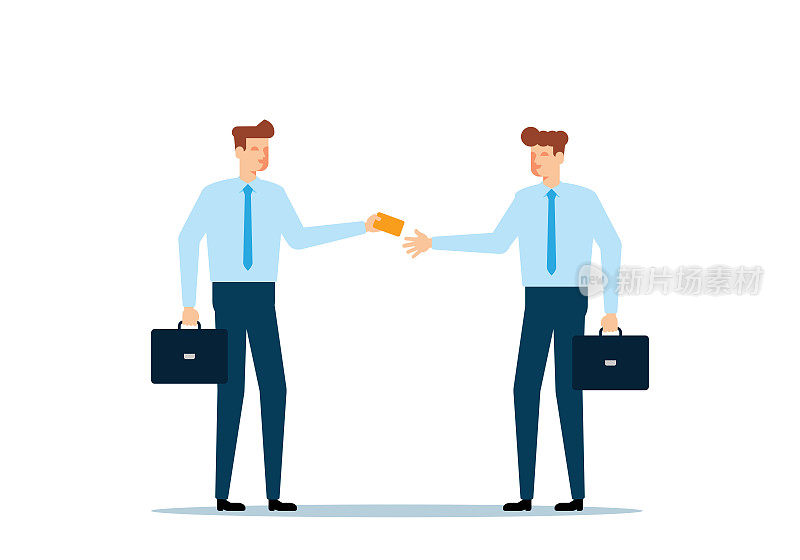 Businessmen Exchanging Business Card